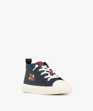 Baskets garçon mid-cut en toile avec lacets élastiques ajustables vue3 - BUGGY GEMO FOR GOOD - GEMO