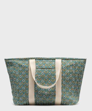 Sac cabas zippé grand format en toile fleurie femme vue2 - GEMO (ACCESS) - GEMO