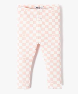 Legging bébé fille en maille côtelée à carreaux vue1 - GEMO(BEBE DEBT) - GEMO