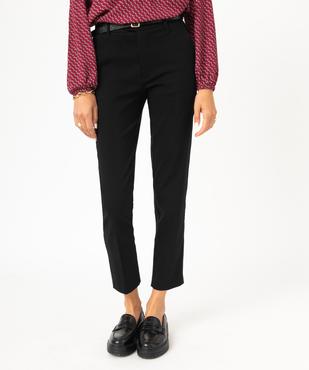 Pantalon en toile extensible coupe slim avec ceinture femme vue1 - GEMO(FEMME PAP) - GEMO