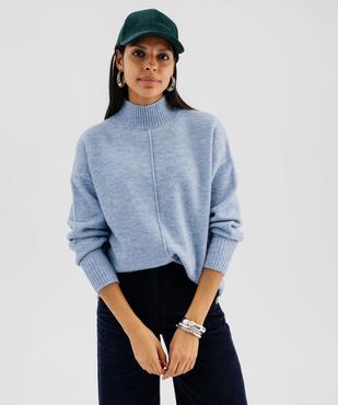 Pull col montant avec couture sur l’avant femme vue1 - GEMO(FEMME PAP) - GEMO