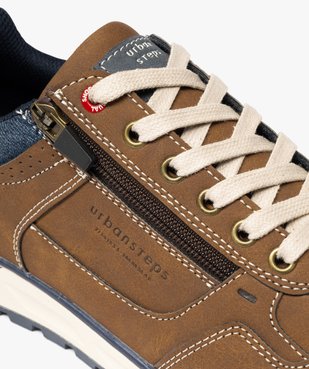 Baskets casual à lacets et zip homme vue7 - URBAN STEPS - GEMO