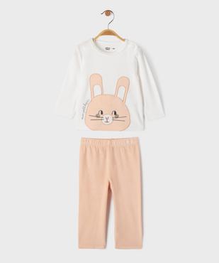 Pyjama en velours bébé fille vue1 - GEMO 4G BEBE - GEMO