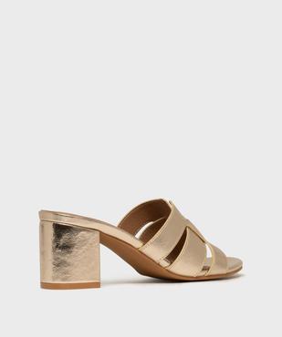 Mules à talon épais métallisées femme - Follow Me vue4 - FOLLOW ME - GEMO