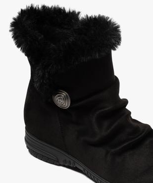 Boots fourrées femme zippées en suédine unie  vue6 - GEMO (CONFORT) - GEMO