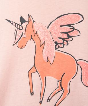 Tee-shirt fille à manches longues avec motif pailleté vue2 - GEMO (ENFANT) - GEMO