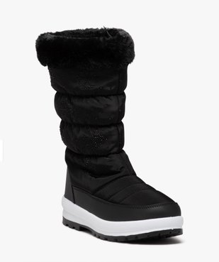 Après-ski femme unis à col fourré avec zip et à strass vue2 - SANS MARQUE - GEMO