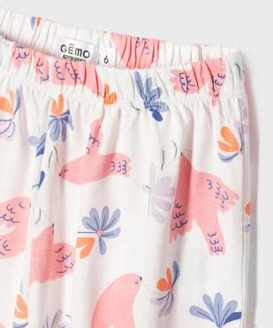 Pyjama en coton à motifs oiseaux fille vue3 - GEMO 4G FILLE - GEMO