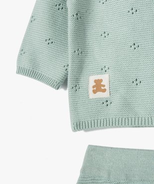 Ensemble bébé 3 pièces : gilet + pantalon + bonnet en tricot - LuluCastagnette vue3 - LULUCASTAGNETTE - GEMO