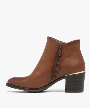 Boots à talon avec zip décoratif femme - Valentina Baldano vue4 - GEMO(URBAIN) - GEMO