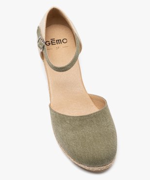 Sandales compensées dessus textile pailleté femme  vue5 - GEMO(URBAIN) - GEMO