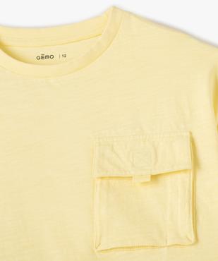 Tee-shirt garçon en coton flammé à manches courtes et poche poitrine vue3 - GEMO (JUNIOR) - GEMO