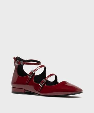 Ballerines vernies avec brides et zip au talon femme - Follow Me vue2 - FOLLOW ME - GEMO
