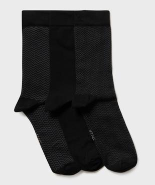 Chaussettes hautes à motifs chevrons homme (lot de 3) vue1 - GEMO(HOMWR HOM) - GEMO