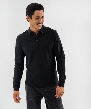 Polo à manches longues en maille fantaisie homme vue1 - GEMO 4G HOMME - GEMO