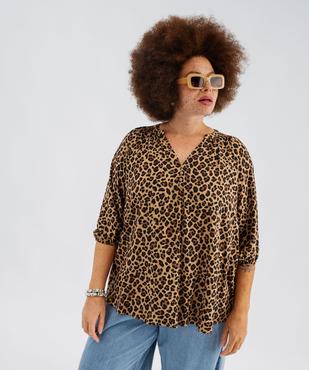 Blouse imprimée à manches 3/4 femme grande taille vue2 - GEMO 4G GT - GEMO