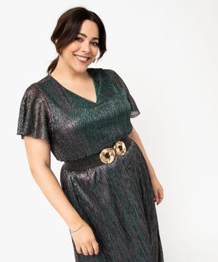 Robe à manches courtes en maille scintillante femme grande taille vue2 - GEMO (G TAILLE) - GEMO