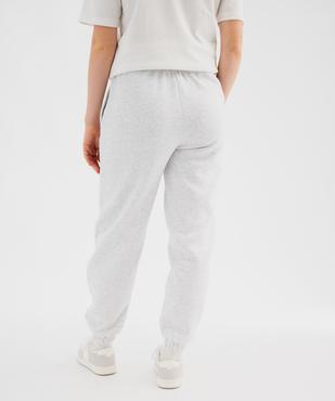 Pantalon de jogging en molleton uni à taille élastiquée femme vue3 - GEMO 4G FEMME - GEMO