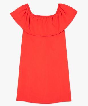 Robe femme trapèze en lyocell avec col bateau à volant vue4 - FOLLOW ME - GEMO