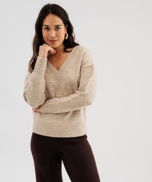 Pull col V femme vue1 - GEMO(FEMME PAP) - GEMO