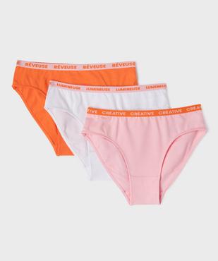 Shorty en coton stretch à large ceinture imprimée fille (lot de 3) vue1 - GEMO 4G FILLE - GEMO