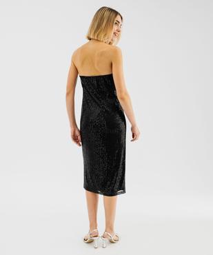 Robe bustier à sequins coupe ajustée femme vue3 - GEMO(FEMME PAP) - GEMO