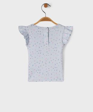 Tee-shirt manches courtes en maille fantaisie avec volants bébé fille vue6 - GEMO(BEBE DEBT) - GEMO