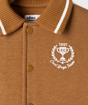 Sweat façon teddy en molleton à fermeture pressionnée bébé garçon vue3 - GEMO 4G BEBE - GEMO