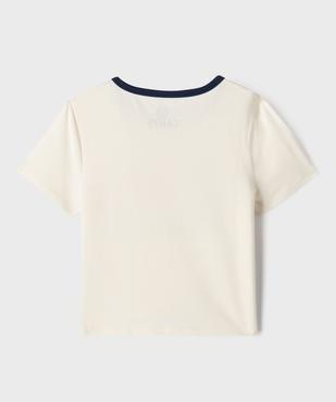 Tee-shirt manches courtes coupe courte imprimé fille - Camps United vue3 - CAMPS GEMO FOR GOOD - GEMO