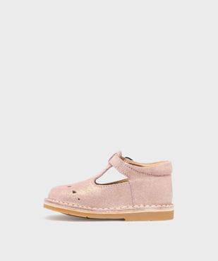 Chaussures babies en cuir pailleté à boucle bébé fille vue3 - NA! - GEMO