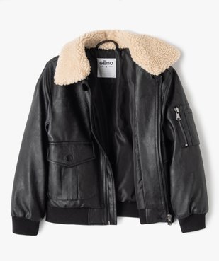 Blouson aviateur avec col en maille peluche garçon vue3 - GEMO (ENFANT) - GEMO