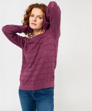 Pull fin en maille ajourée femme vue1 - GEMO 4G FEMME - GEMO