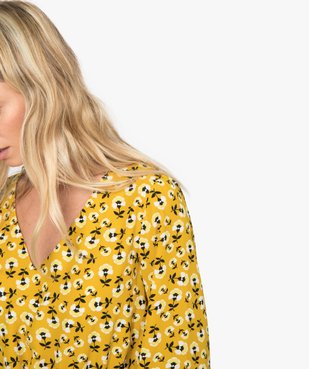 Blouse femme à motifs fleuris avec taille ajustable vue2 - GEMO(FEMME PAP) - GEMO