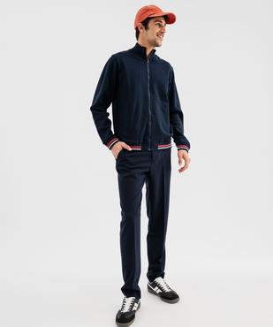 Sweat zippé en maille piquée homme vue4 - GEMO (HOMME) - GEMO