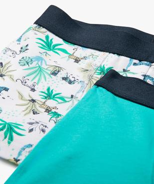 Boxers en coton stretch uni + imprimé garçon (lot de 2) vue2 - GEMO 4G GARCON - GEMO