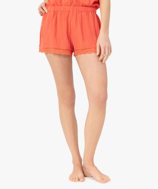 Short de pyjama femme avec bas dentelle vue1 - GEMO(HOMWR FEM) - GEMO