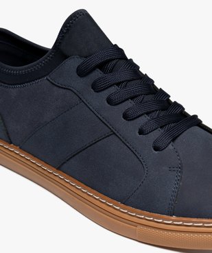 Baskets homme casual en suédine et à lacets col élastique vue7 - URBAN STEPS - GEMO
