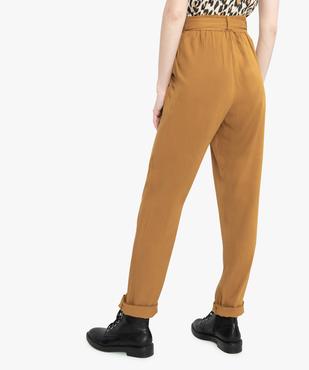 Pantalon femme coupe carotte en maille piquée fluide vue3 - GEMO(FEMME PAP) - GEMO