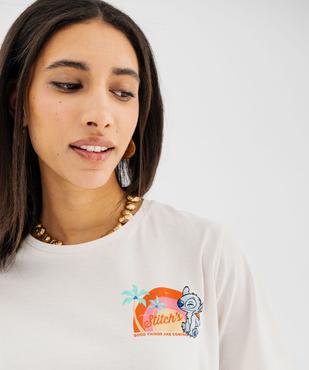 Tee-shirt manches courtes motif Stitch femme - Disney vue2 - LILO & STITCH - GEMO