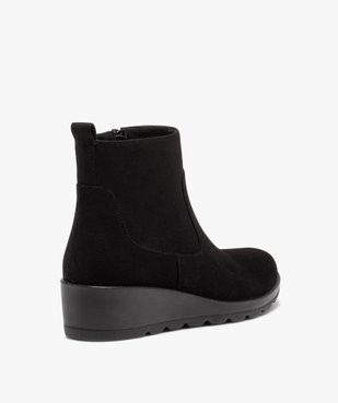 Boots à talon compensé en suédine vue4 - GEMO (CONFORT) - GEMO