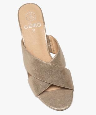 Sandales femme mules à talon unies à brides croisées vue5 - GEMO(URBAIN) - GEMO