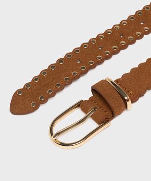 Ceinture en cuir imitation à petits clous femme vue2 - GEMO (ACCESS) - GEMO