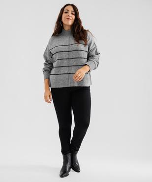 Pull col montant à rayures femme grande taille vue4 - GEMO (G TAILLE) - GEMO