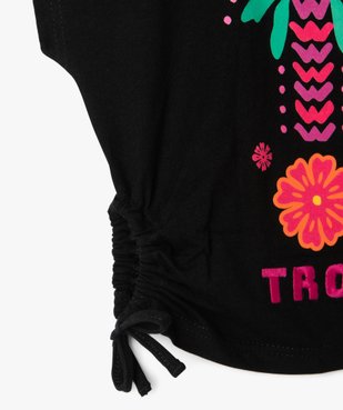 Tee-shirt manches courtes coupe loose imprimé tropical fille vue2 - GEMO (ENFANT) - GEMO