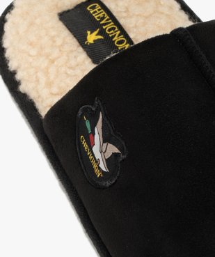 Chaussons homme mules fourrées sherpa et dessus en velours - Chevignon vue6 - CHEVIGNON - GEMO