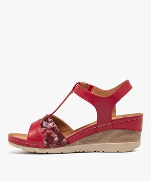 Sandales confort à talon compensé fermeture scratch femme vue3 - G'FLEX - GEMO
