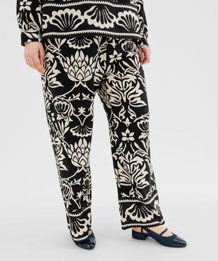 Pantalon fluide imprimé femme grande taille vue2 - GEMO 4G GT - GEMO