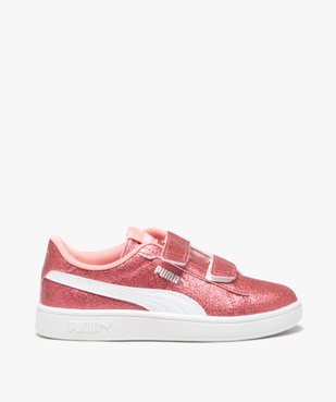 Baskets fille unies à scratch avec dessus pailleté - Puma vue1 - PUMA - GEMO