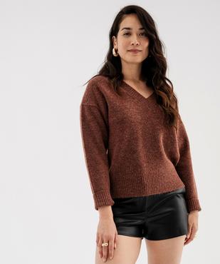 Pull col V femme vue1 - GEMO(FEMME PAP) - GEMO