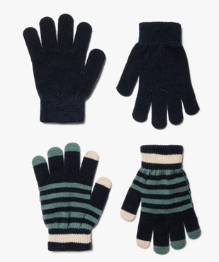 Gants garçon en maille fine (lot de 2 paires) vue1 - GEMO (ENFANT) - GEMO